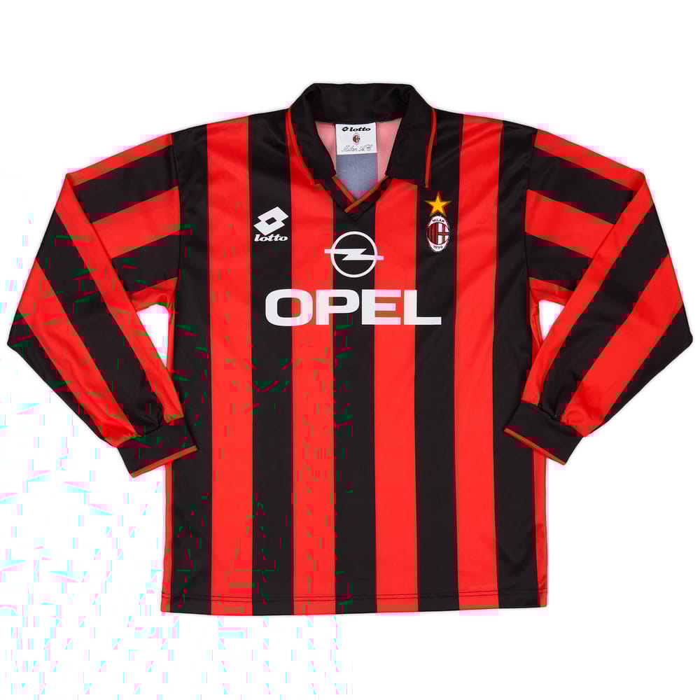 1995-96 AC Milan Basic Home L/S Shirt #6 (Baresi) - 8/10 - (M)