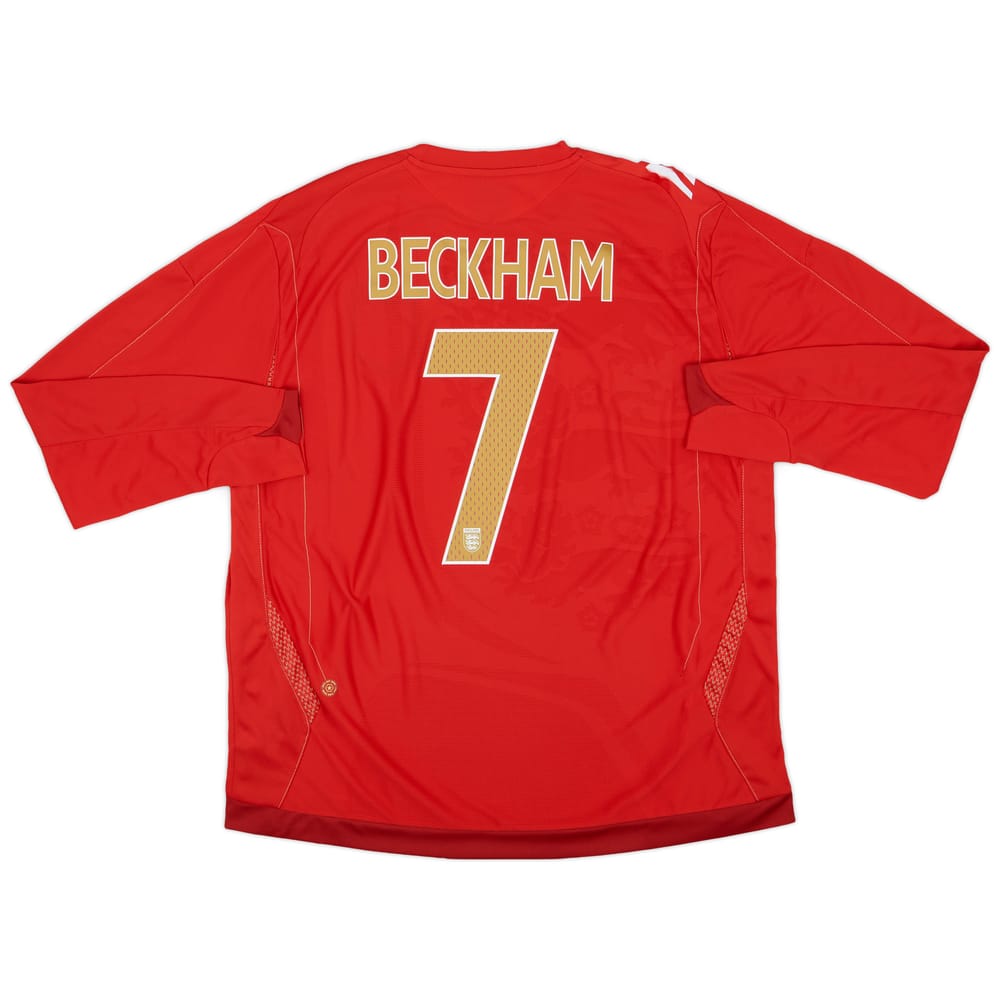 2006-08 England Away L/S Shirt Beckham #7 (XXL)
