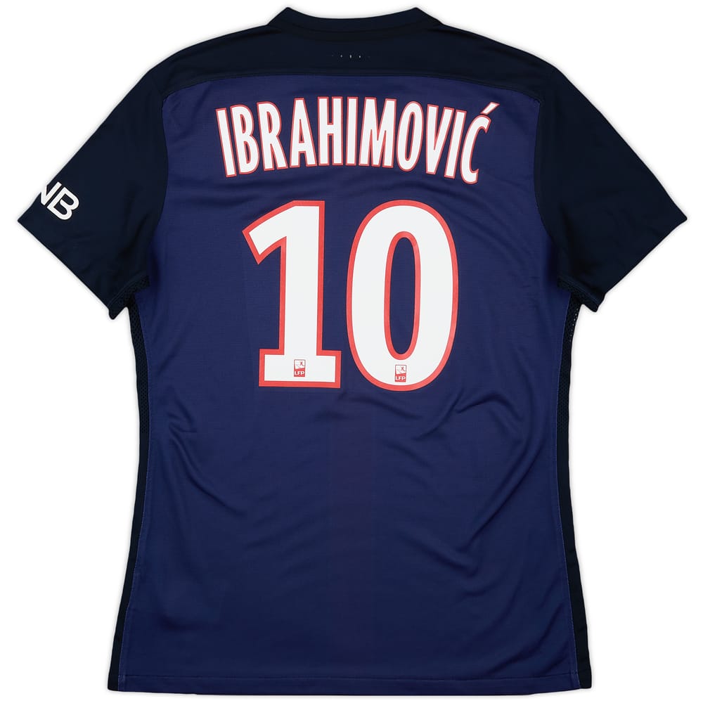 2015-16 Paris Saint-Germain Authentic Home Shirt Ibrahimovic #10 - 9/10 - (M)