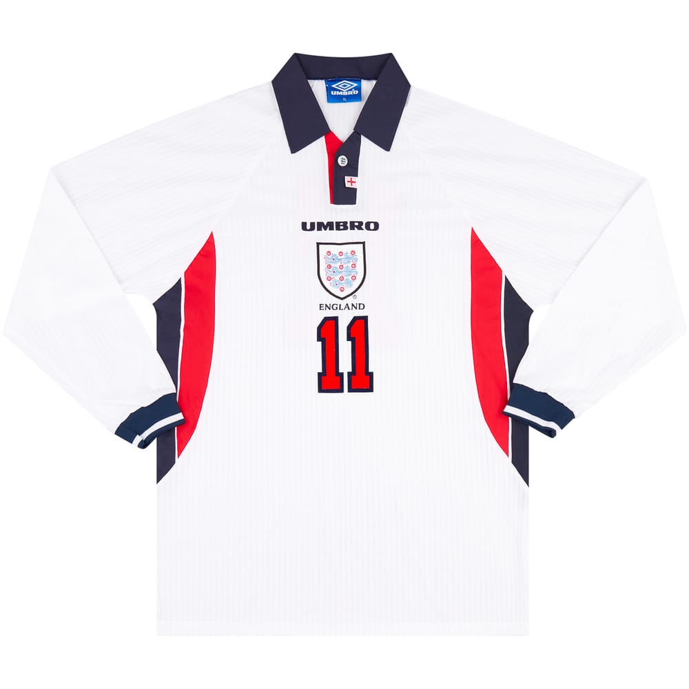 1997-99 England Match Issue Home L/S Shirt #11 (McManaman)