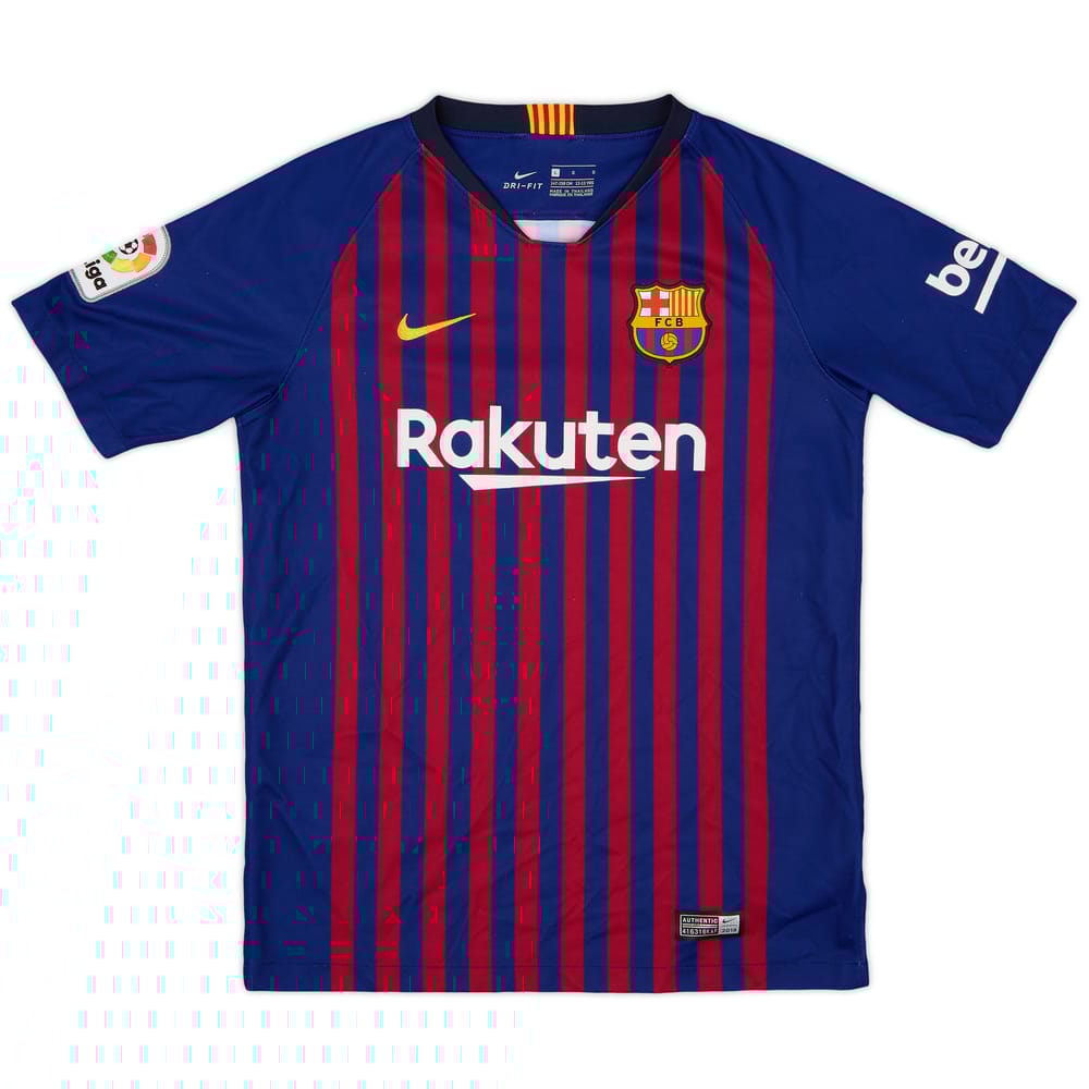 2018-19 Barcelona Home Shirt - 8/10 - (L.Boys)