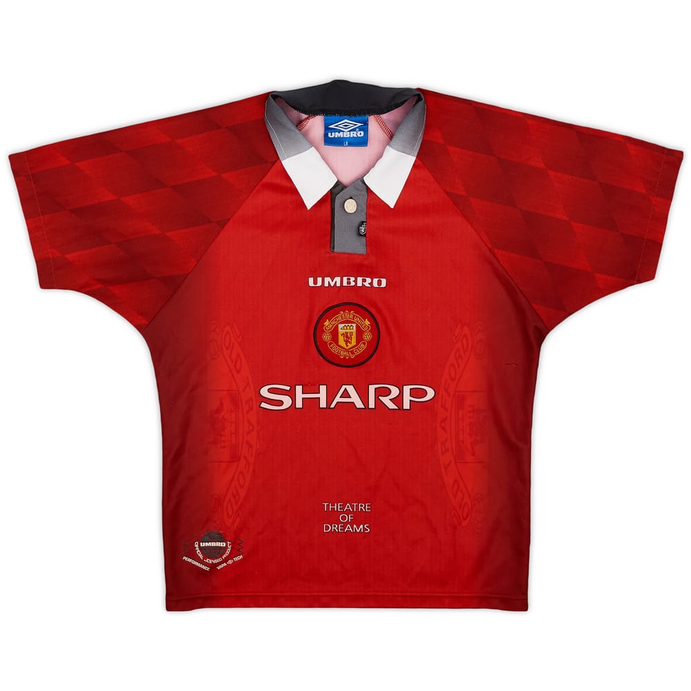 1996-98 Manchester United Home Shirt - 8/10 - (L.Boys)