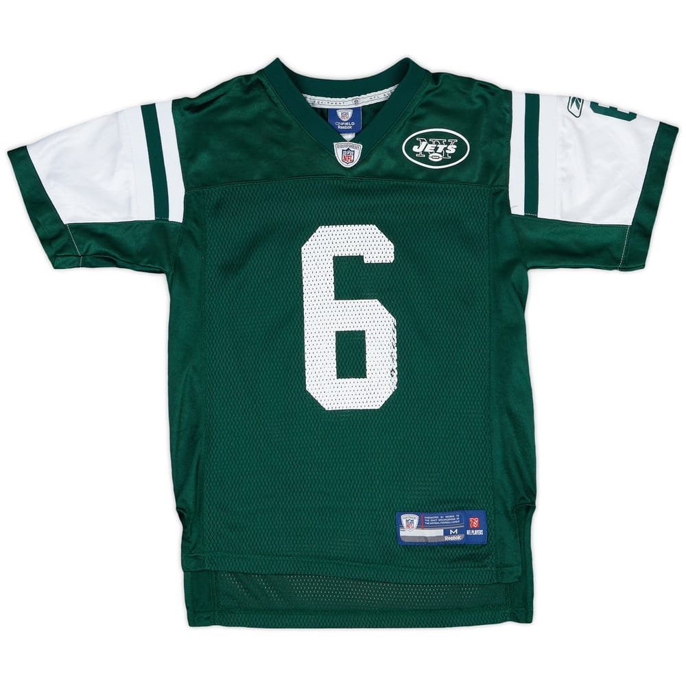 2009-11 New York Jets Sanchez #6 Reebok On Field Home Jersey - 7/10 - (M.Boys)