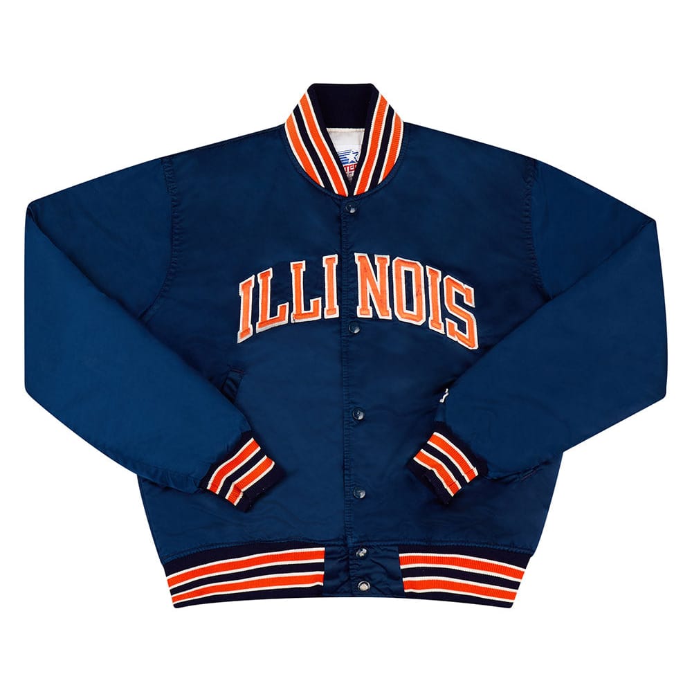 1990s Illinois Fighting Illini Starter Satin Varsity Jacket M