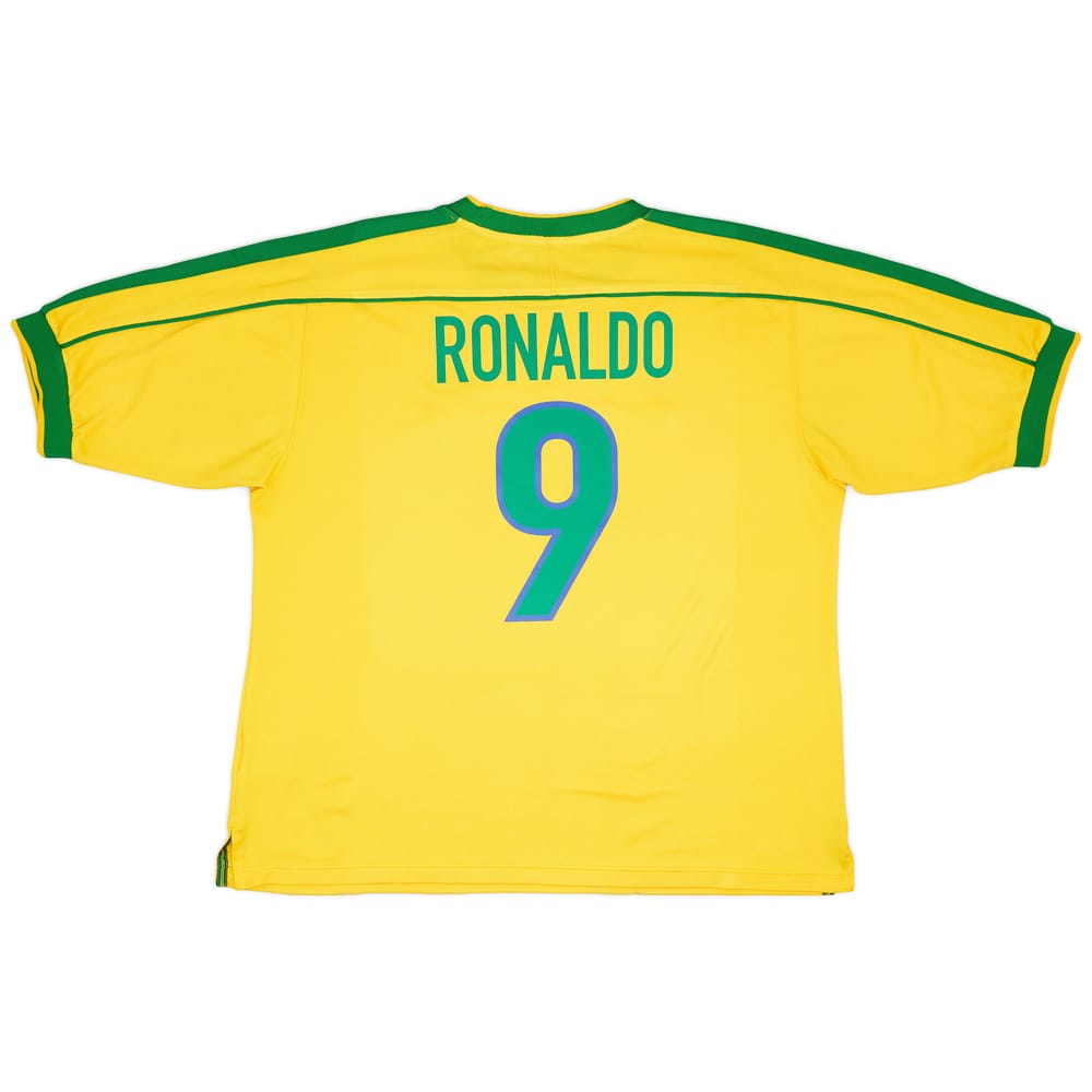 1998-00 Brazil Home Shirt Ronaldo #9 - 9/10 - (XL)