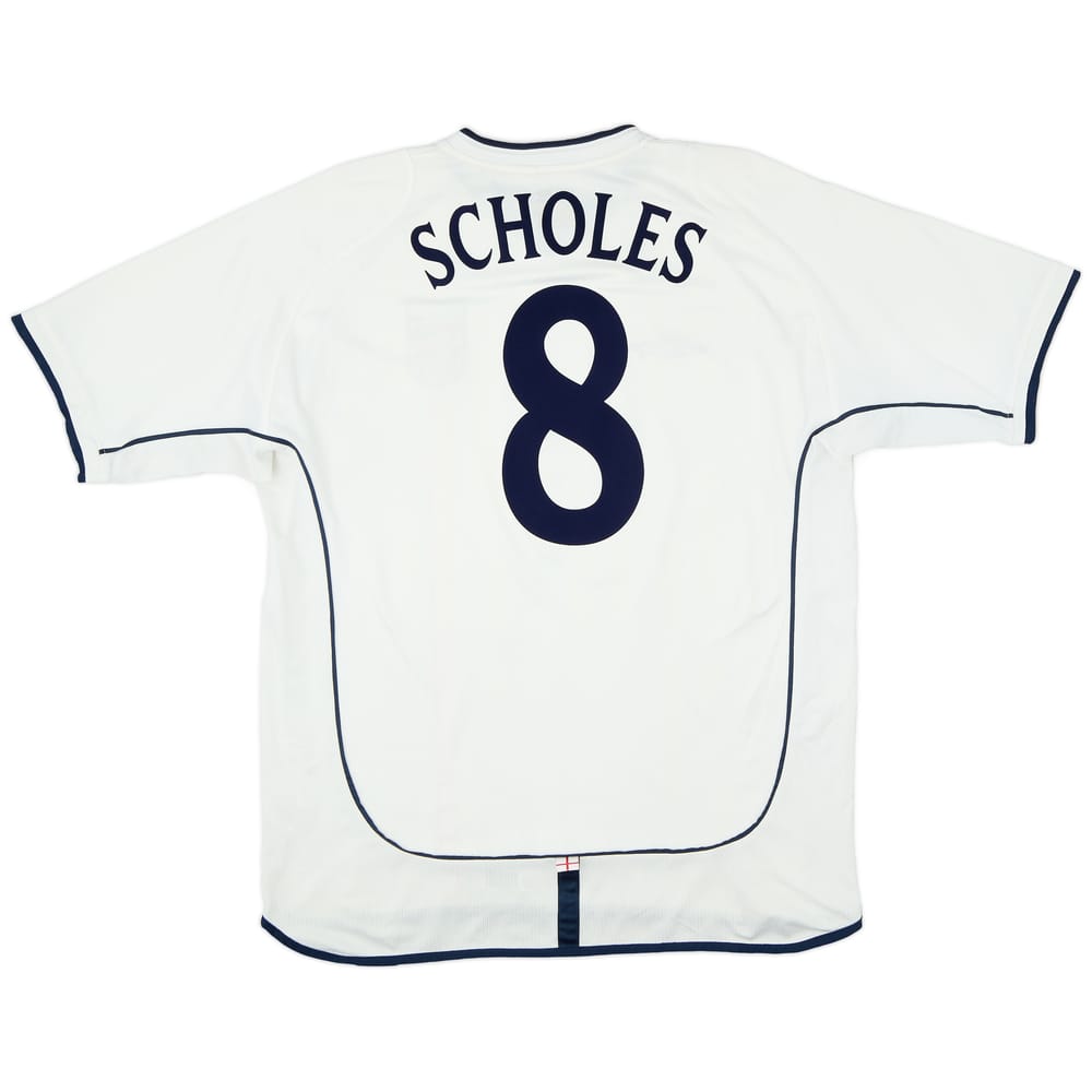 2001-03 England Home Shirt Scholes #8 - 5/10 - (XL)