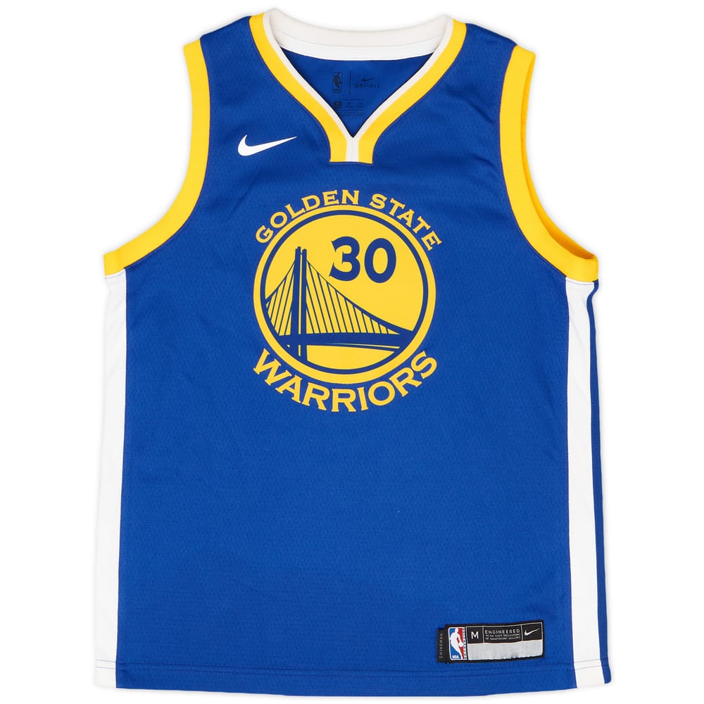2017-19 Golden State Warriors Curry #30 Nike Swingman Away Jersey - 7/10 - (M.Boys)