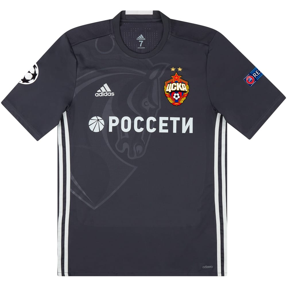 2017-18 CSKA Moscow Match Issue Champions League Third Shirt Ignashevich #4 (v Man Utd)