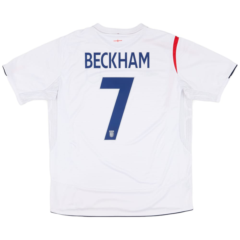 2005-07 England Home Shirt Beckham #7 - 6/10 - (L)