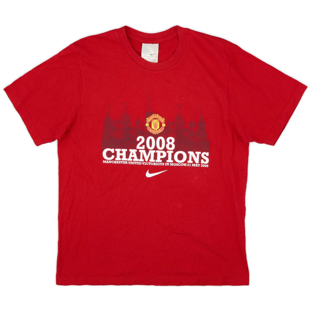 2008-09 Manchester United '2008 Champions' Nike Cotton Tee - 8/10 - (M)