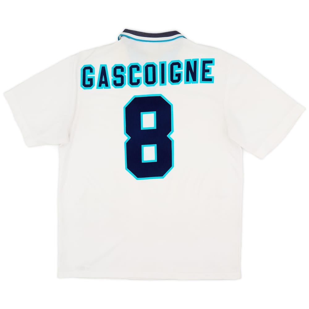 1995-97 England Home Shirt Gascoigne #8 - 7/10 - (XL)