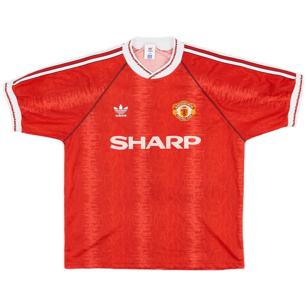1990-92 Manchester United Home Shirt - 7/10 - (L)