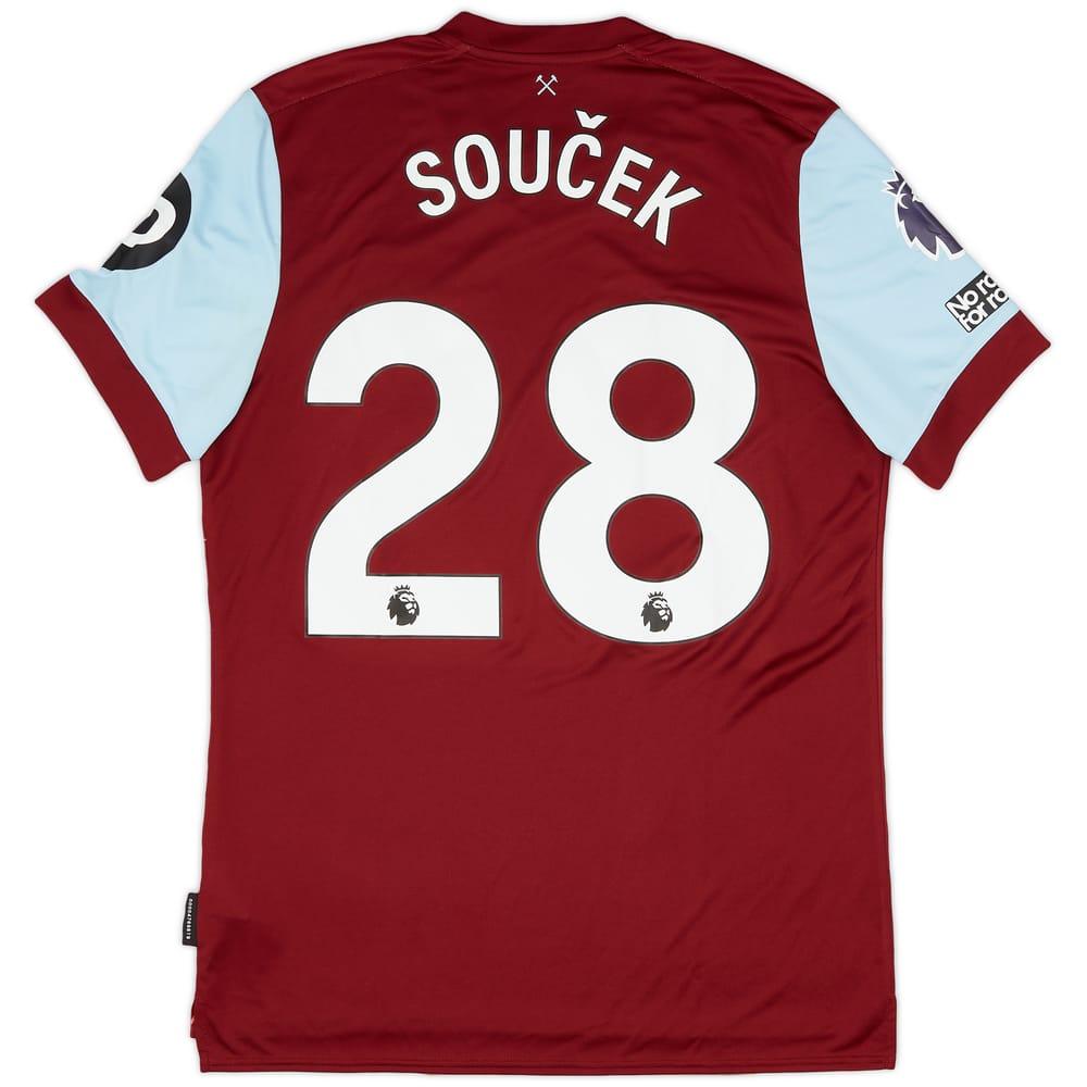 2023-24 West Ham Match Issue Home Shirt Soucek #28