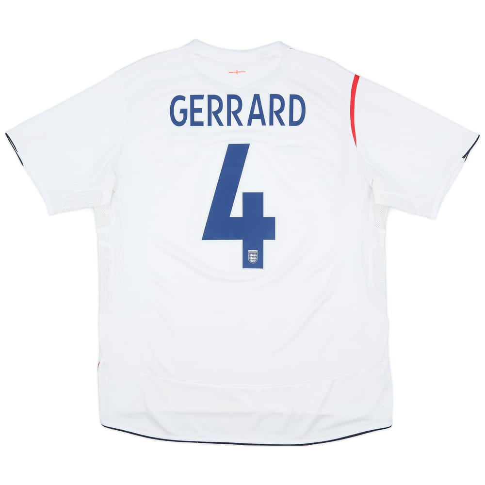 2005-07 England Home Shirt Gerrard #4 - 7/10 - (L)