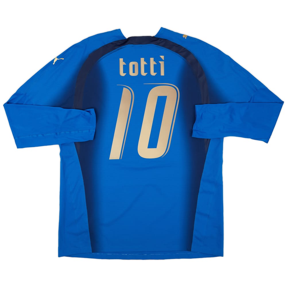 2006 Italy Authentic Home L/S Shirt Totti #10 - 7/10 - (XXL)