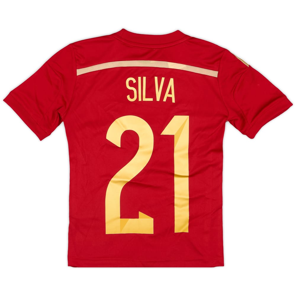 2013-15 Spain Home Shirt Silva #21 (S.Boys)