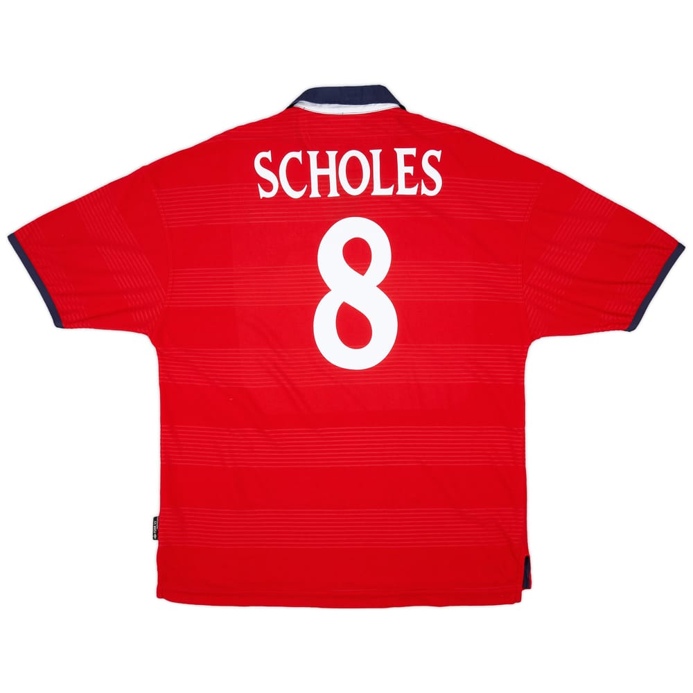 1999-01 England Away Shirt Scholes #8 - 9/10 - (XL)