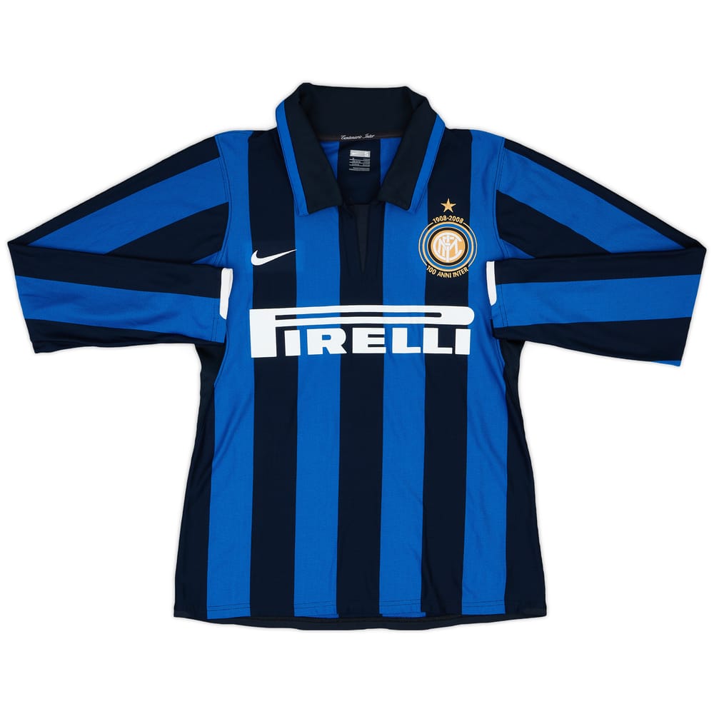 2007-08 Inter Milan Match Issue Home L/S Shirt #17