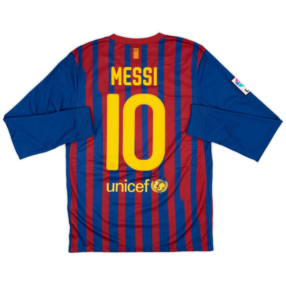 2011-12 Barcelona Home L/S Shirt Messi #10 - 8/10 - (M)