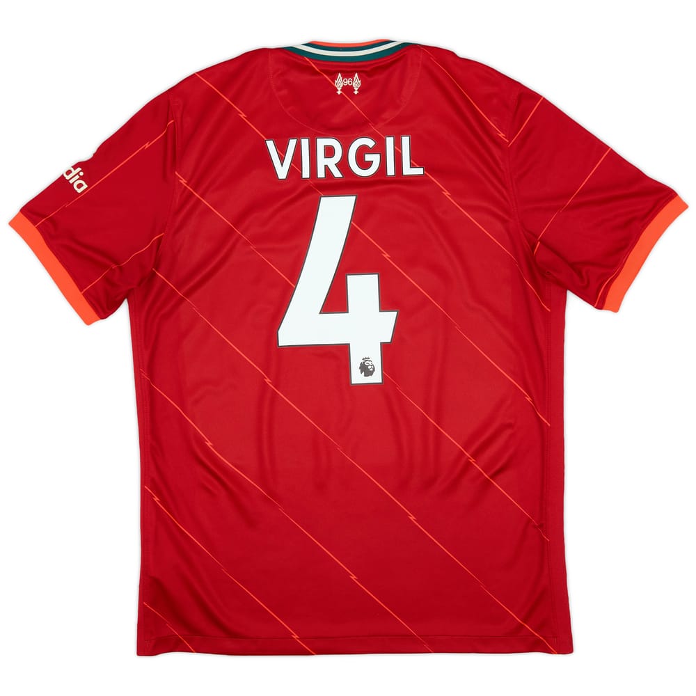 2021-22 Liverpool Home Shirt Virgil #4 - 9/10 - (L)