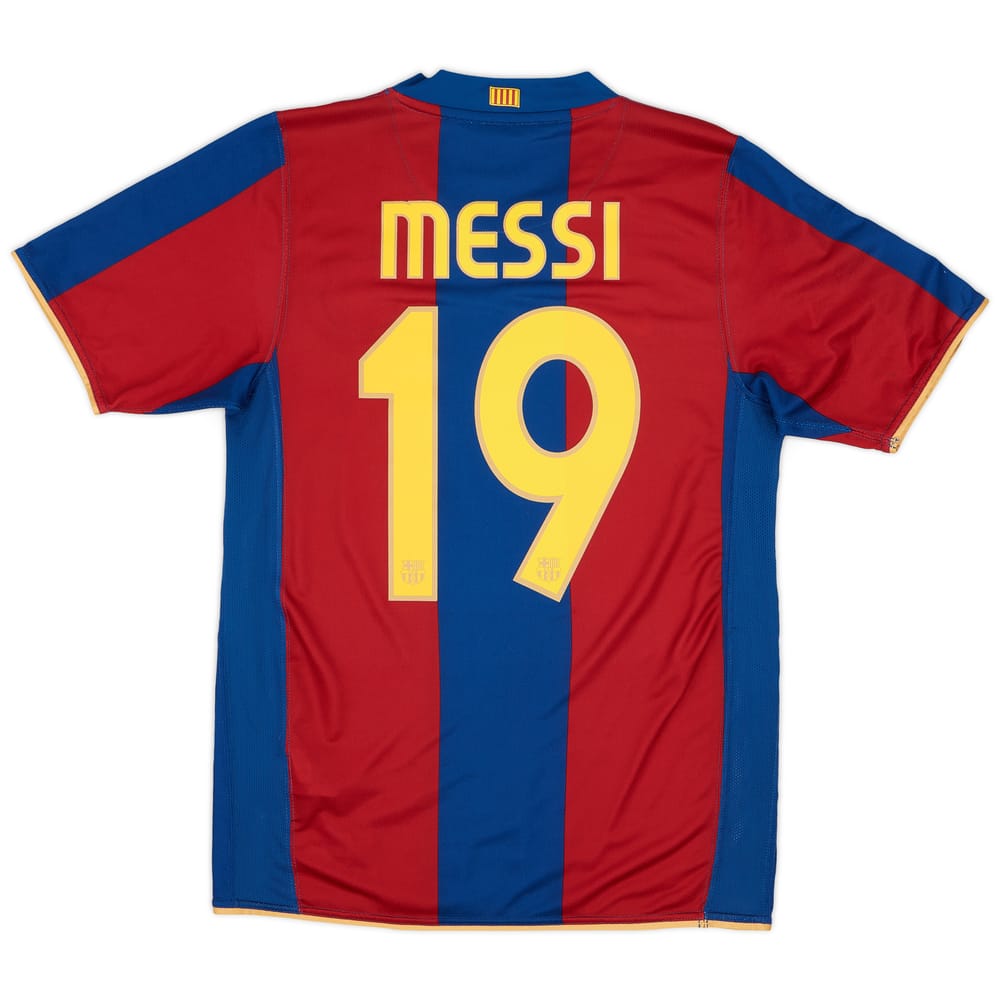 2007-08 Barcelona Home Shirt Messi #19 - 9/10 - (S)