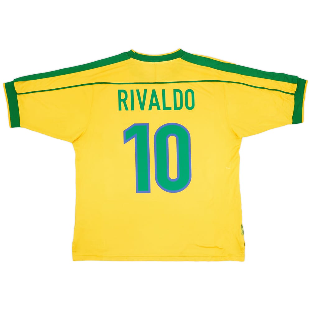 1998-00 Brazil Home Shirt Rivaldo #10 - 6/10 - (L)