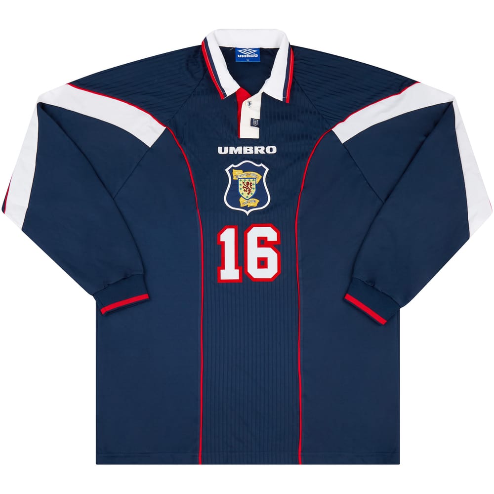 1996-97 Scotland Match Issue Home L/S Shirt #16 (v Sweden)