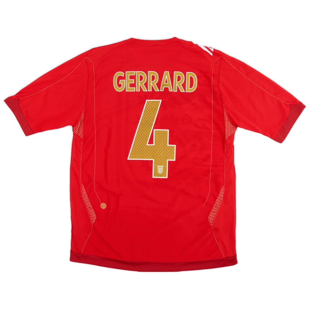 2006-08 England Away Shirt Gerrard #4 - 8/10 - (L)