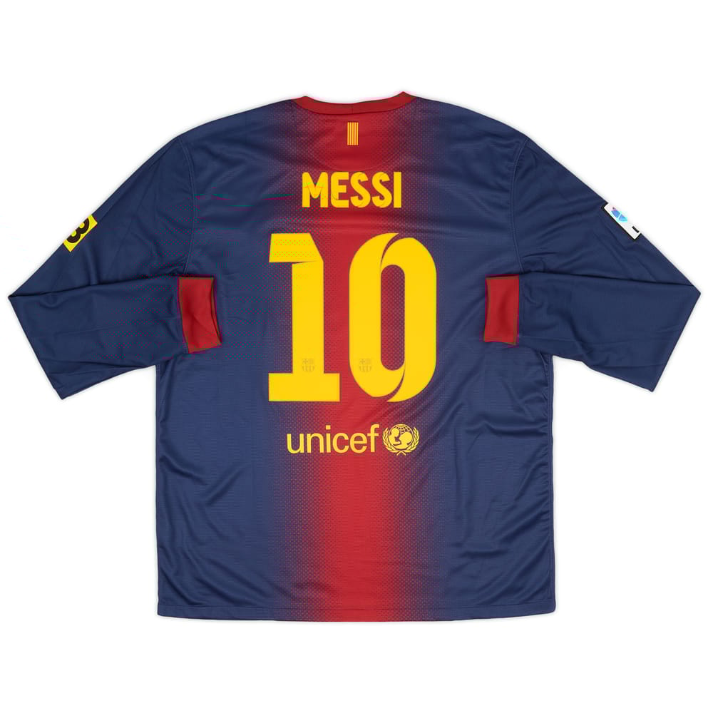 2012-13 Barcelona Home L/S Shirt Messi #10 (XL)