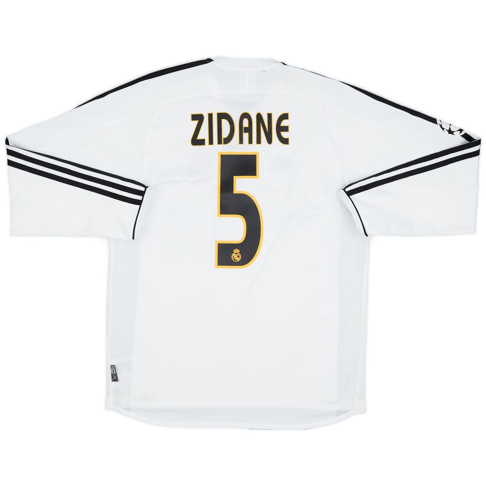 2003-04 Real Madrid Home L/S Shirt Zidane #5 - 5/10 - (S)