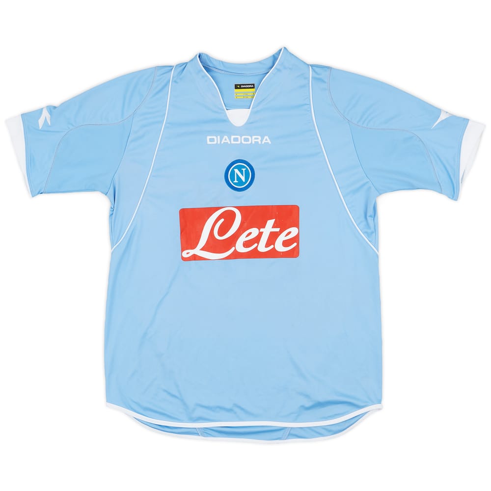 2007-08 Napoli Home Signed Shirt #4 - 7/10 - (L)