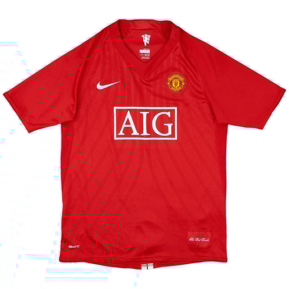 2007-09 Manchester United Home Shirt - 8/10 - (XL.Boys)