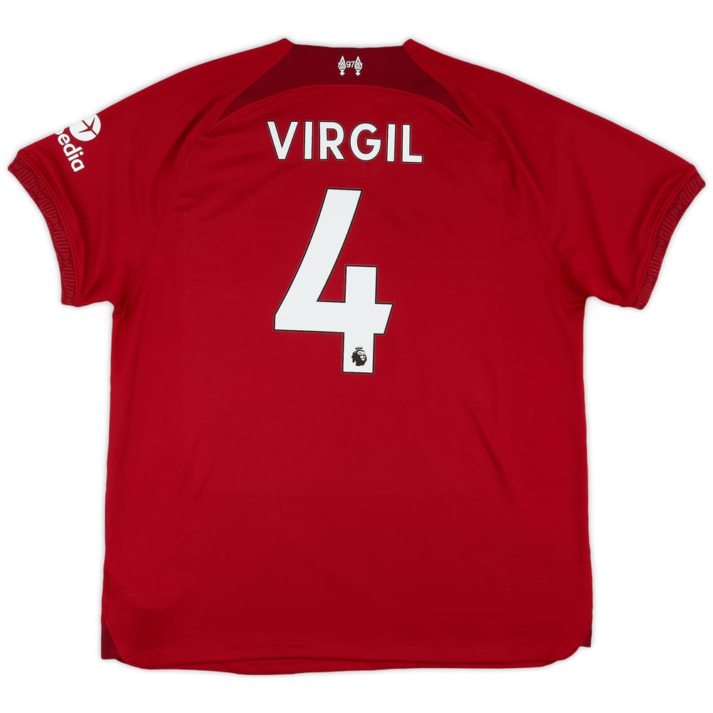 2022-23 Liverpool Home Shirt Virgil #4 - 8/10 - (XL)