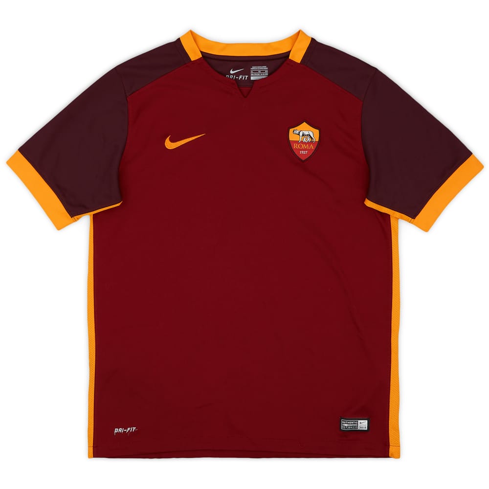 2015-16 Roma Home Shirt - 9/10 - (XL.Boys)