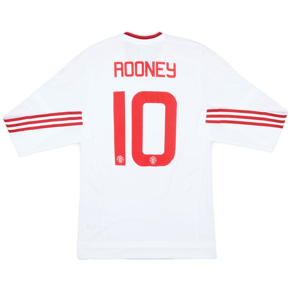 2015-16 Manchester United Player Issue Away L/S Shirt Rooney #10 (S/M)