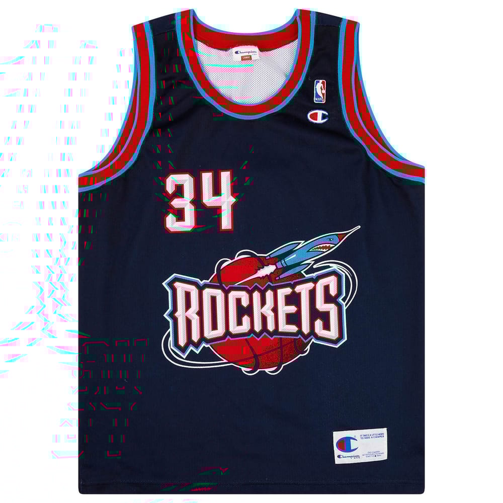 1995-01 Houston Rockets Olajuwon #34 Champion Jersey (Alternate) L