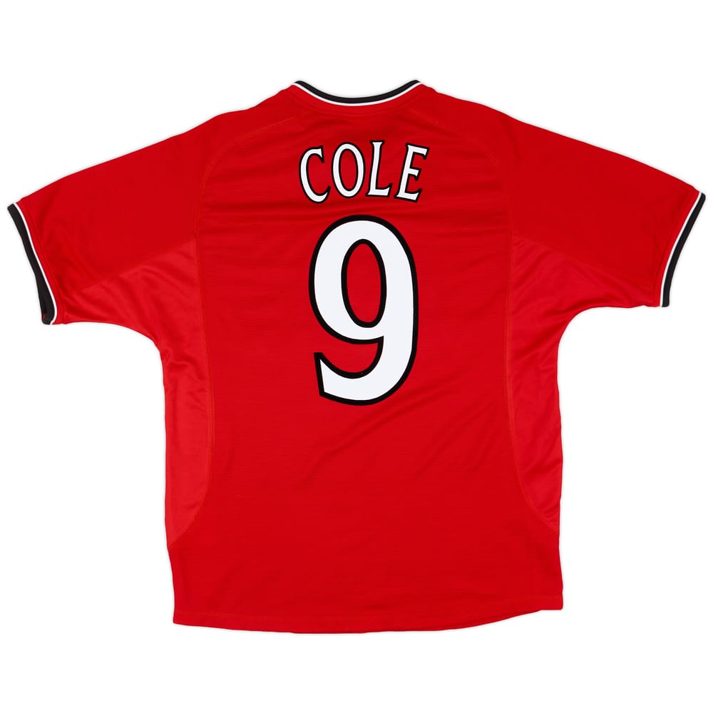 2000-02 Manchester United Home Shirt Cole #9 - 8/10 - (M)