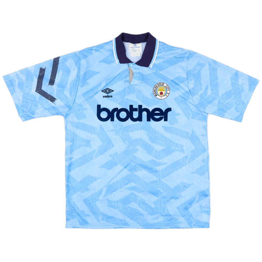 1991-93 Manchester City Home Shirt - 8/10 - (L)