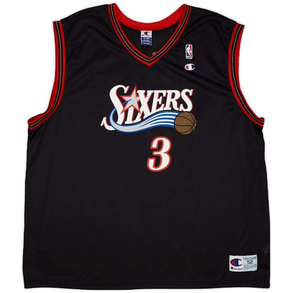 2000-02 Philadelphia 76ers Iverson #3 Champion Away Jersey - 9/10 - (XXL)