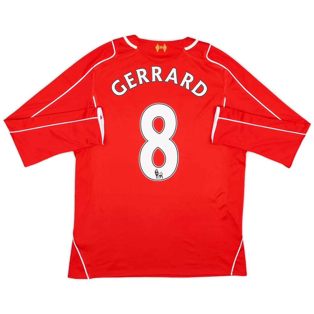 2014-15 Liverpool Home L/S Shirt Gerrard #8 - 7/10 - (M)