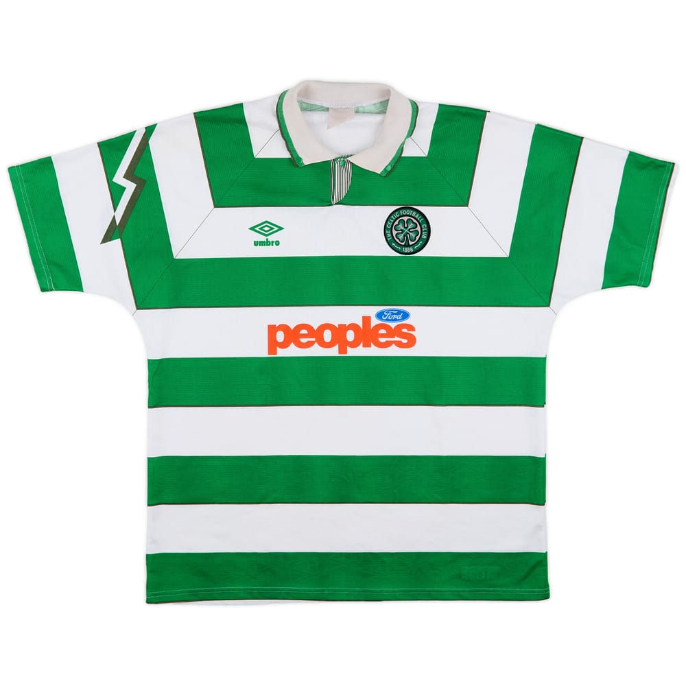 1991-92 Celtic Home Shirt - 8/10 - (XL)