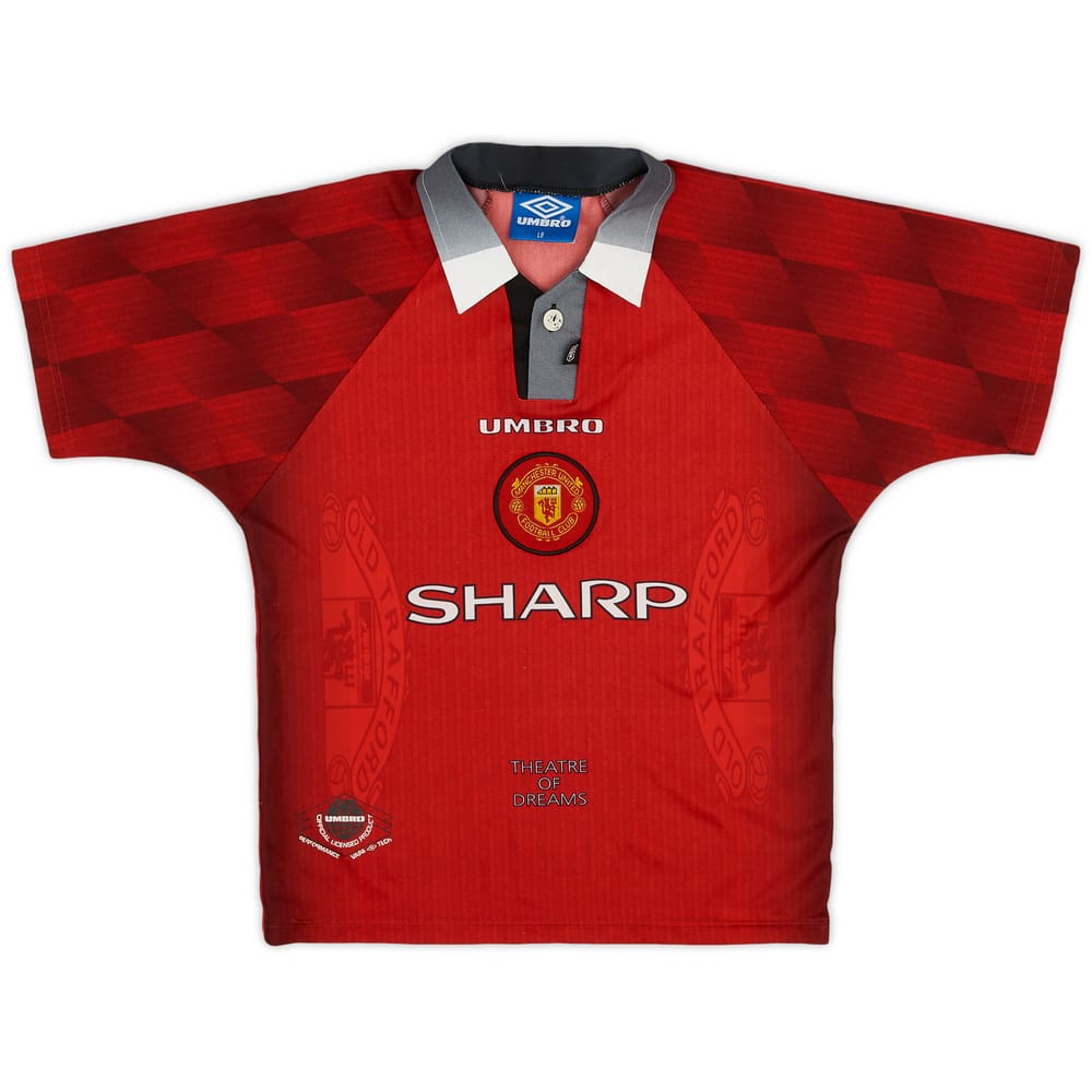 1996-98 Manchester United Home Shirt - 8/10 - (L.Boys)