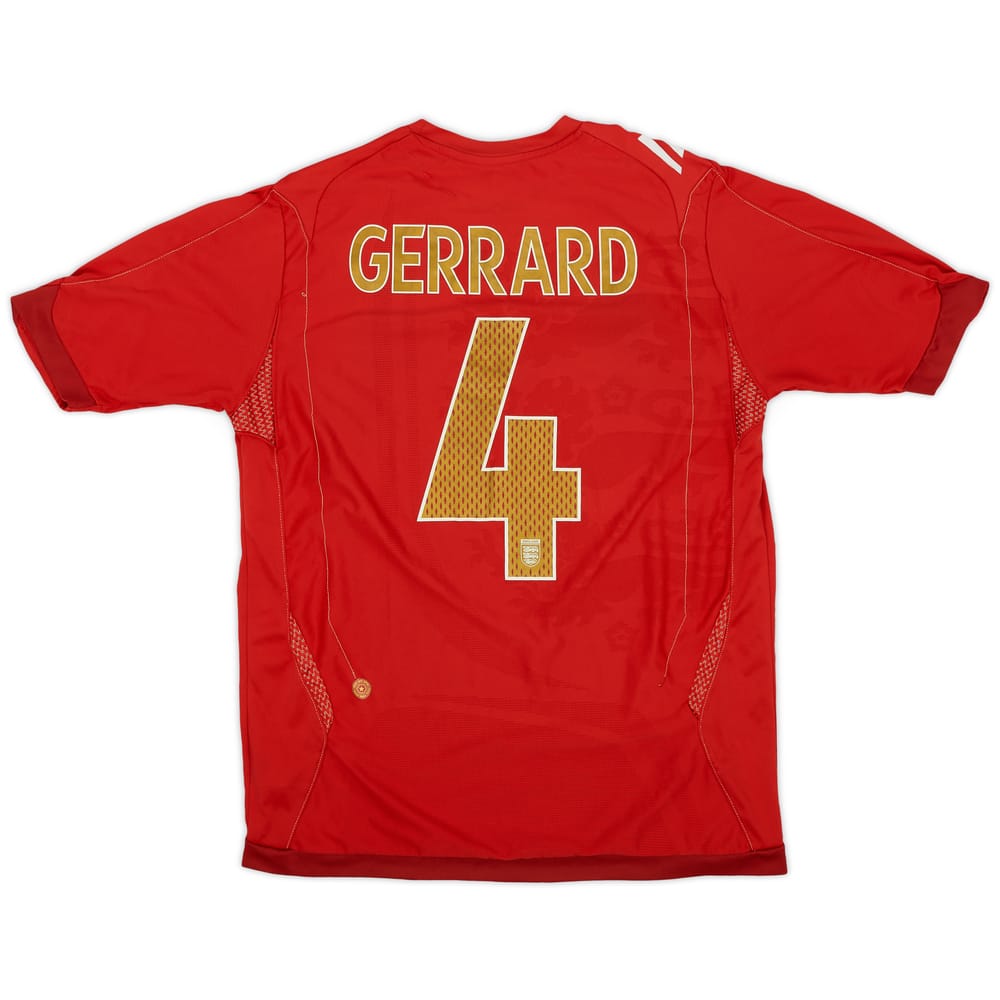 2006-08 England Away Shirt Gerrard #4 - 7/10 - (M)