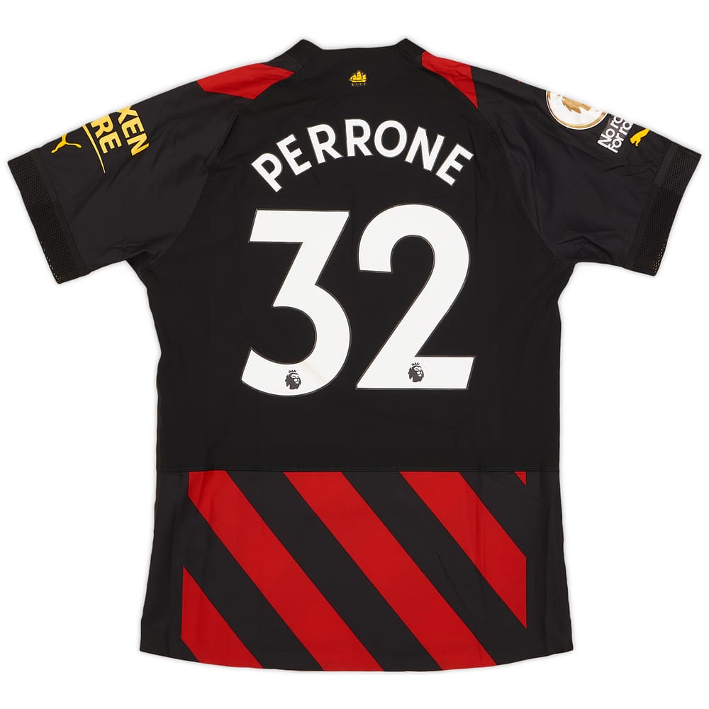 2022-23 Manchester City Match Issue Away Shirt Perrone #32