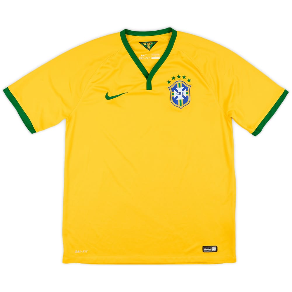 2014-15 Brazil Home Shirt - 9/10 - (L)