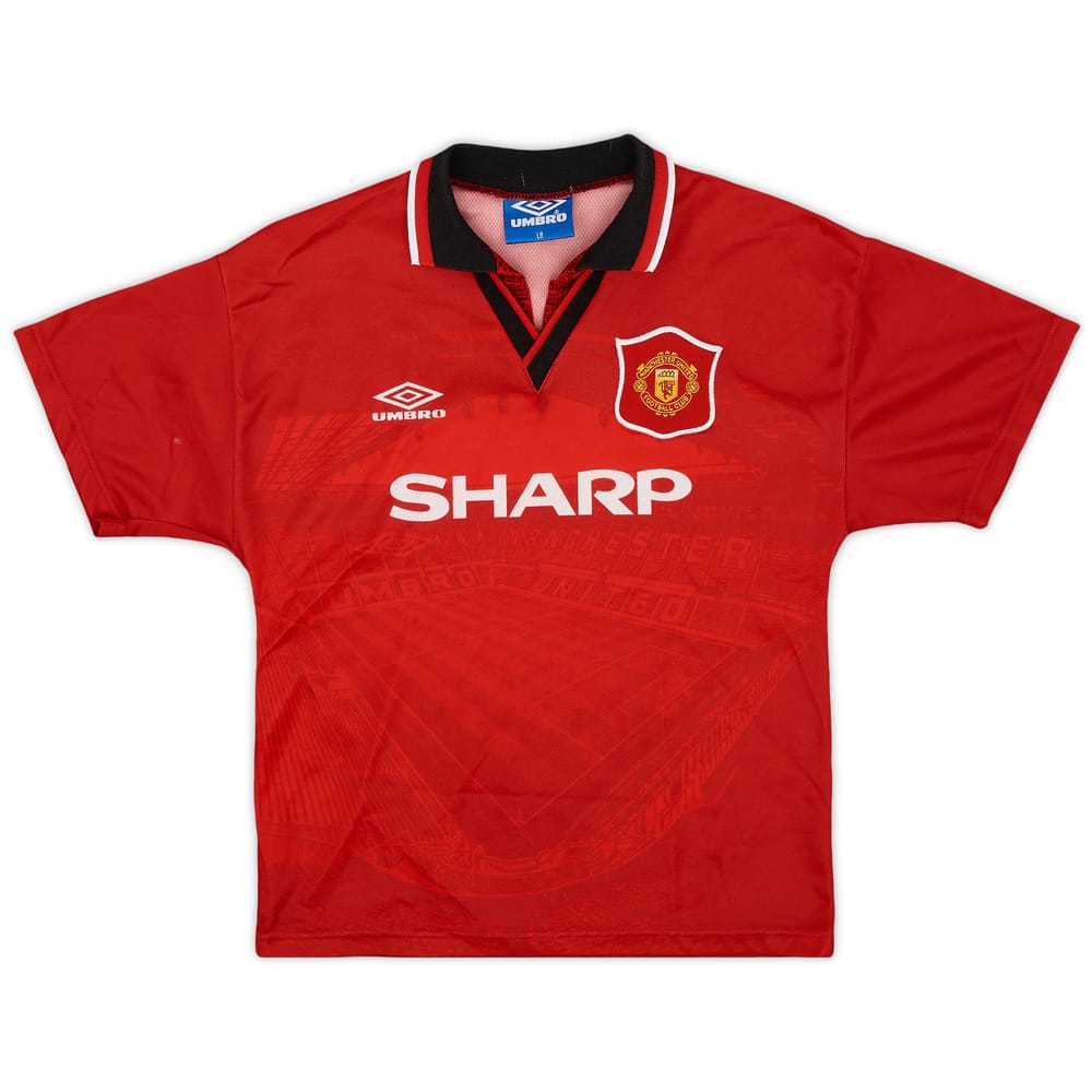 1994-96 Manchester United Home Shirt - 9/10 - (L.Boys)