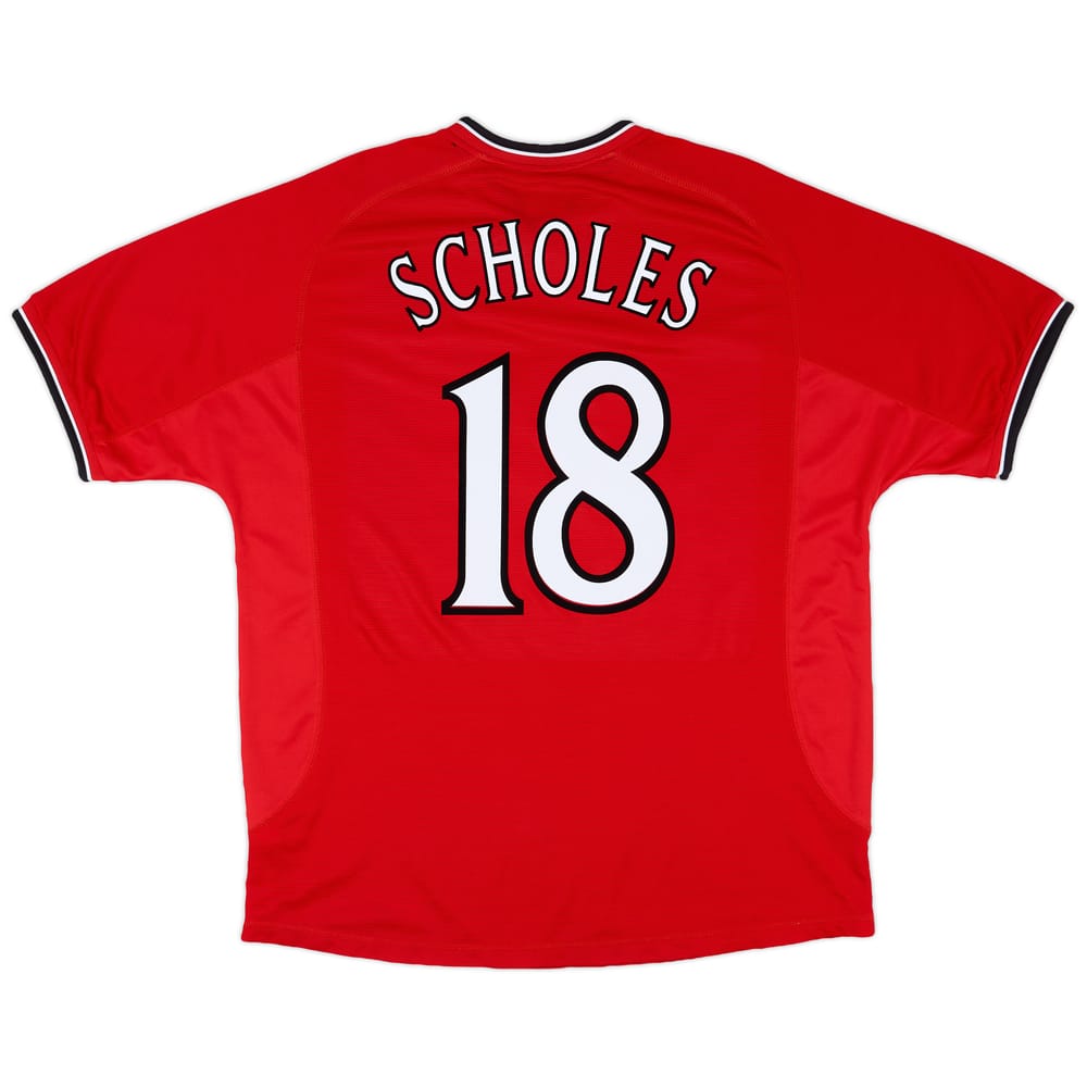 2000-02 Manchester United Home Shirt Scholes #18 - 6/10 - (XL)