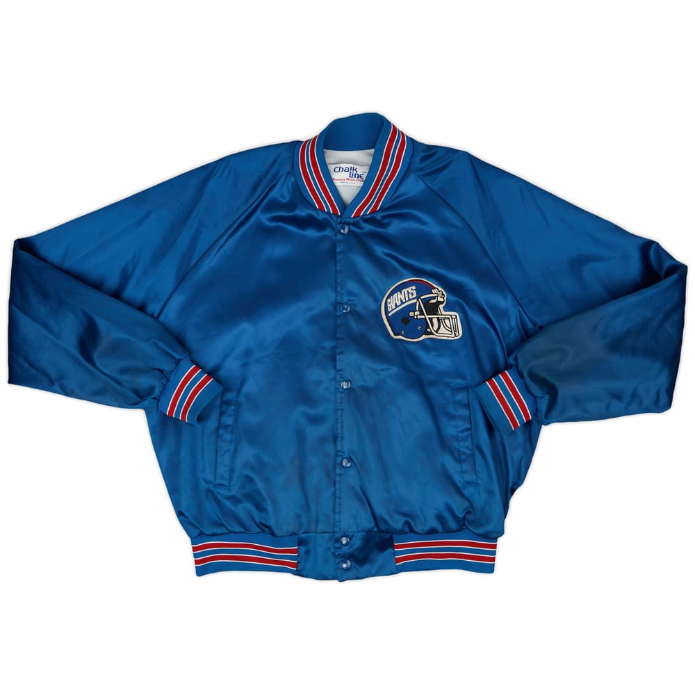 1990s New York Giants Chalk Line Satin Varsity Jacket - 7/10 - (XL)