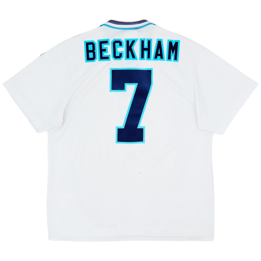 1995-97 England Home Shirt Beckham #7 - 5/10 - (XL)