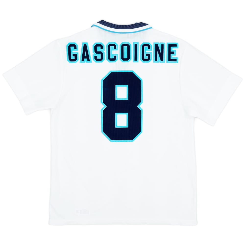 1995-97 England Home Shirt Gascoigne #8 - 9/10 - (L)